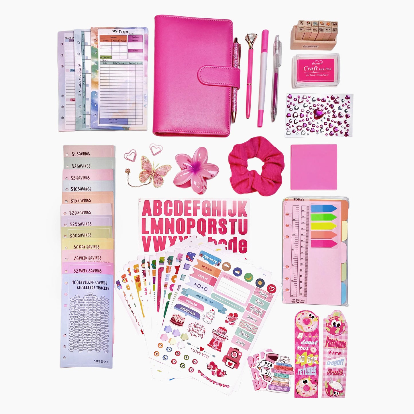 Barbie Pink Journal Kit|Monthly Weekly Planner Notebook|Budget Binder|Accessories