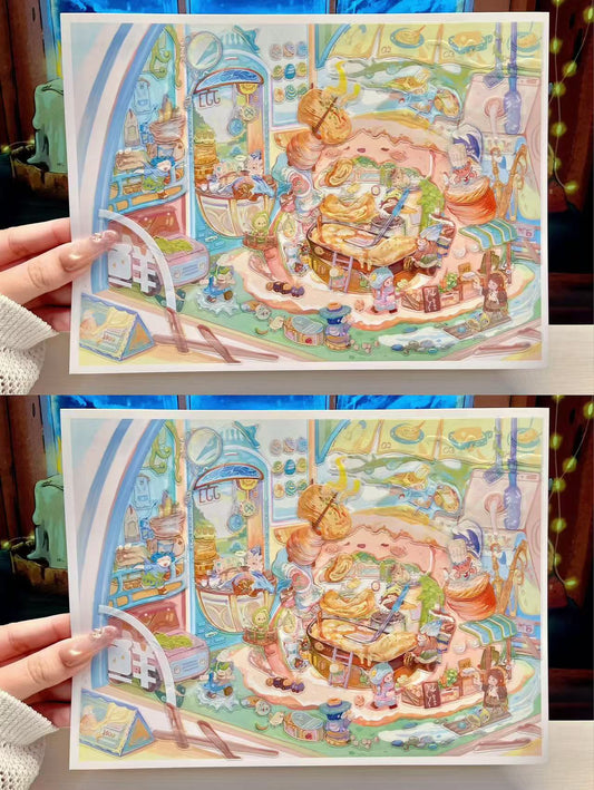 Japanese Rolled Omelet Pumpkin Dream House Mother-of-pearl Finish Sticker