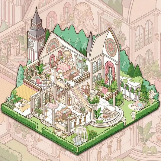 Romantic Manor House Scenery Stickers Three Floors Villa