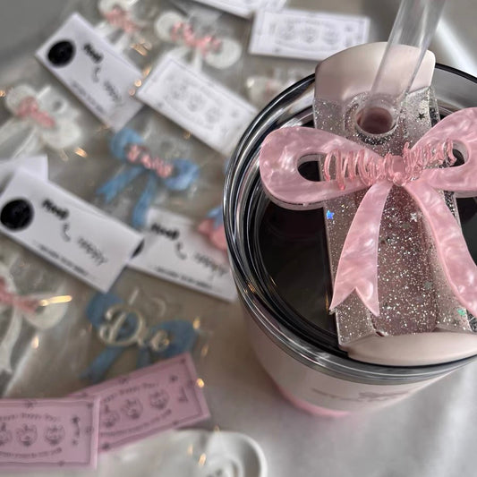 Personalized Stanley Tumbler Bow Name Tag