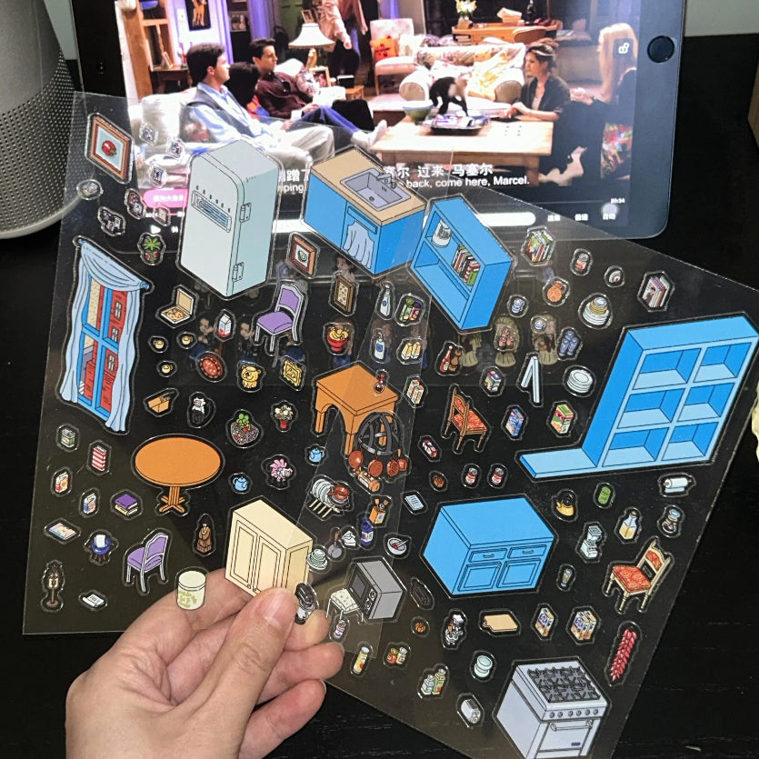 Friends Sticker Scene Create DIY Monica’s Kitchen Chandler's Living Room Central Perk