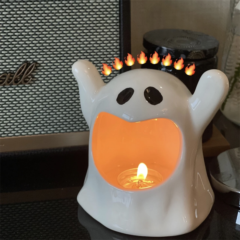Handmade Halloween Ghost Pumpkin Candle Set