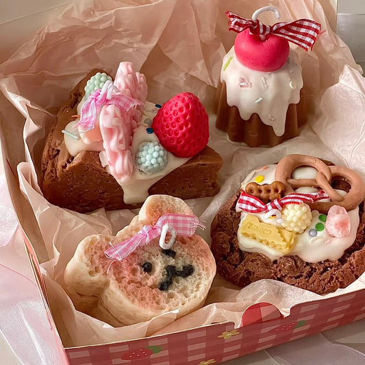 Handmade Cake Candle Cannele Cookies Candle Gift Set