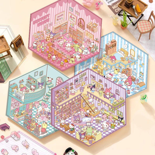 DIY Cute Cartoon 3D Stickers Scene
