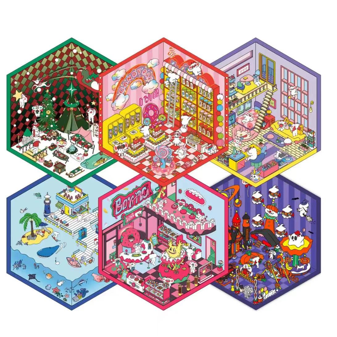 Luminous Sticker Scene:Make A Donut Shop|Christmas Party|Luminous Halloween Night|My Home|Seaside