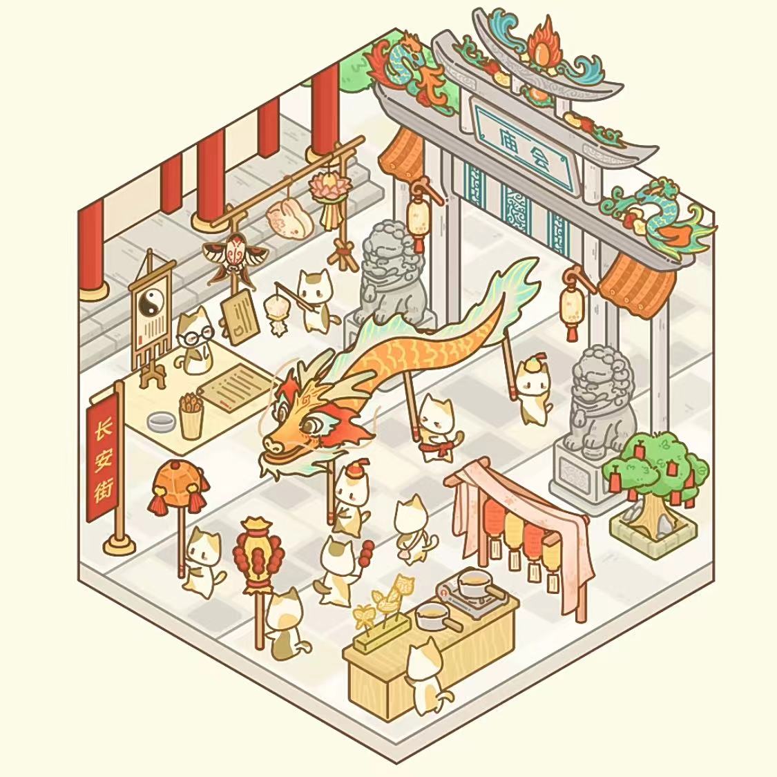 DIY Miniature Sticker Scene,Cat Burger Shop|Ferris Wheel Sushi|Hot Spring|Pizza Shop