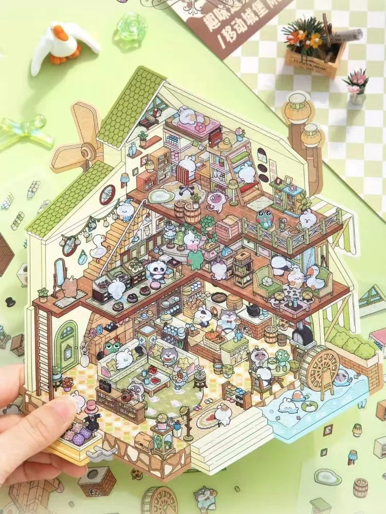 Big Size Sticker Scene! Make Your Own Ice Snow World Wonderful Garden Super Market