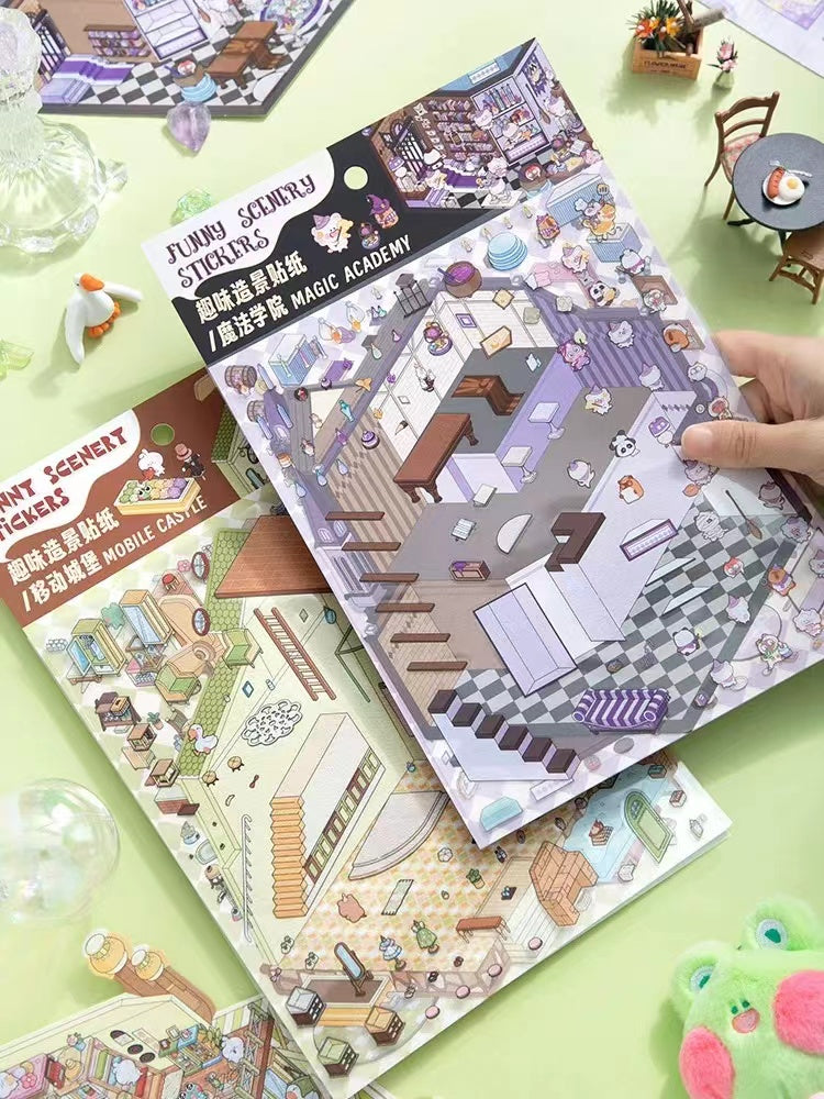 Big Size Sticker Scene! Make Your Own Ice Snow World Wonderful Garden Super Market