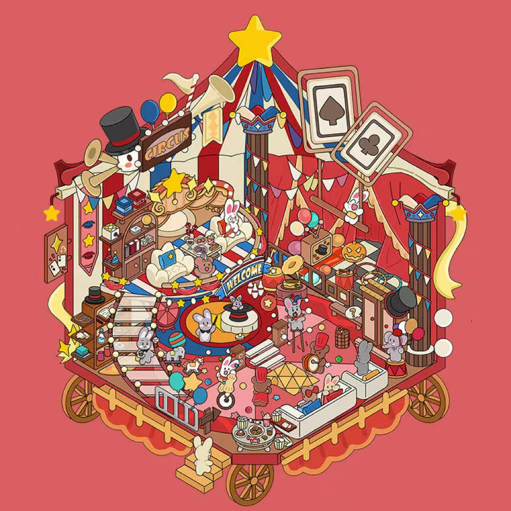 DIY 3D Sticker Scene: Bedroom|Living Room|Ski Resort|Kitchen|Christmas Market