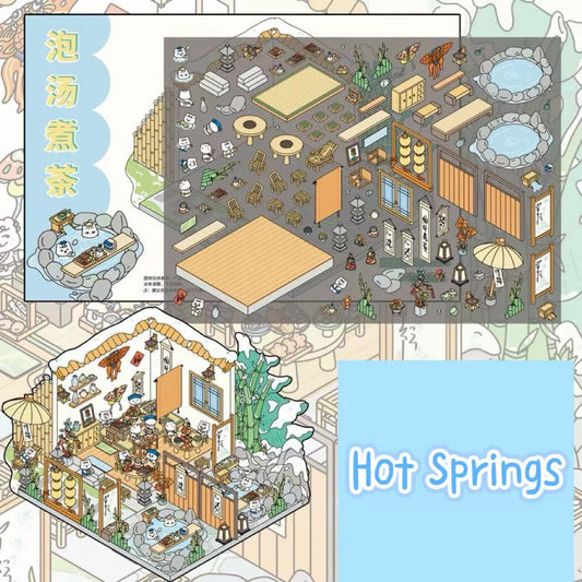 Sticker Scene! DIY Western Tavern|Detective Agency|Hot Spring|Alice Flower Shop|Wet Market