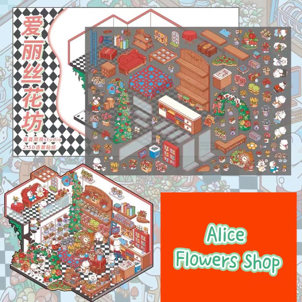 Sticker Scenes! Create DIY Bookstore|Izakaya|Sweet Cake|Burger Shop|Hotpot Restaurant