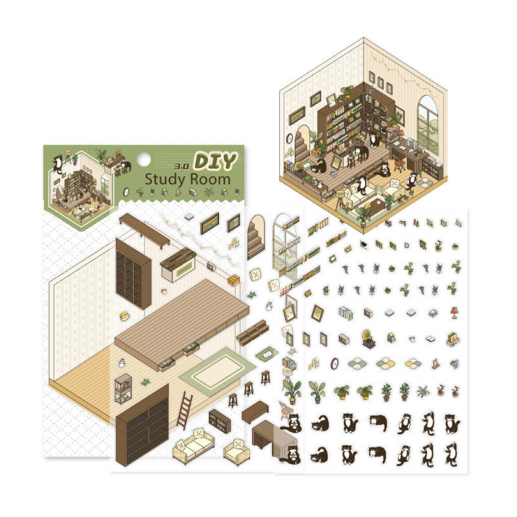 DIY 3D House Stickers,Make Your Own Bedroom Kitchen Study Room Garden