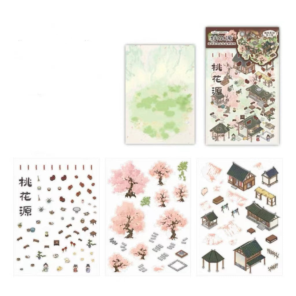 Traditional Chinese Style Scene DIY Sticker Landscape Sticker