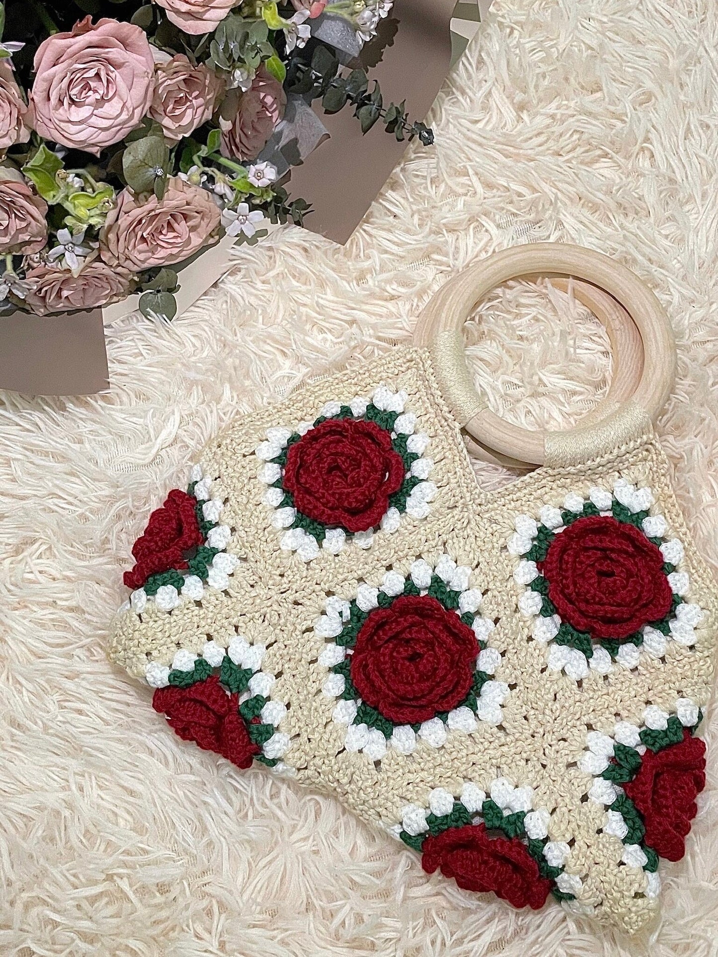 Rose Crochet Bag