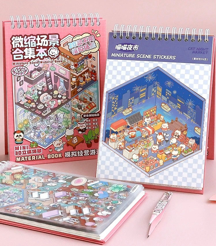 3D Miniature Scene Sticker Book