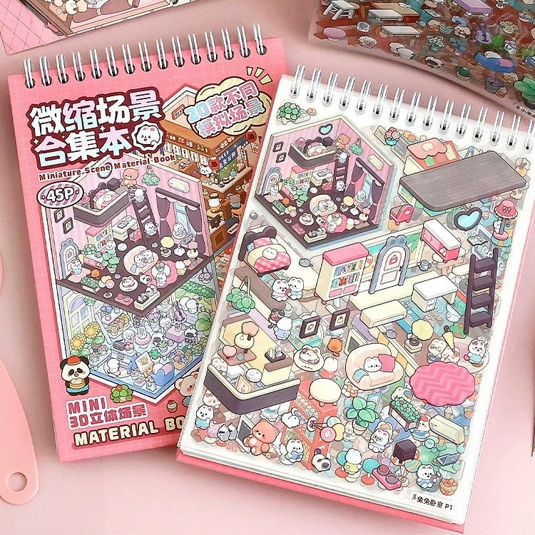 3D Miniature Scene Sticker Book