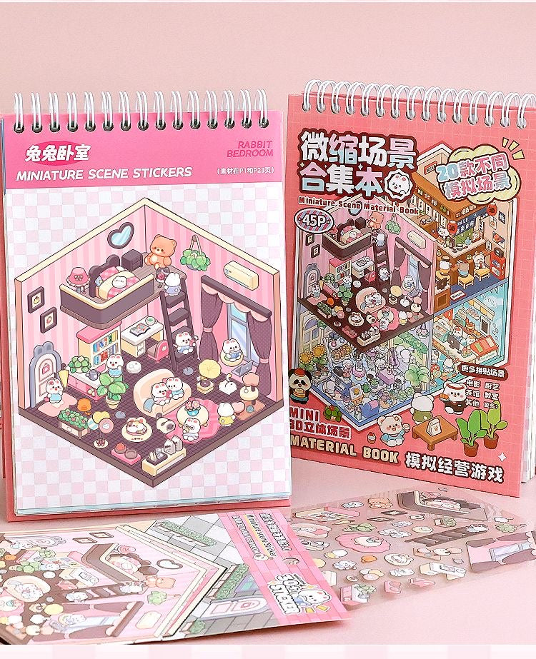 3D Miniature Scene Sticker Book