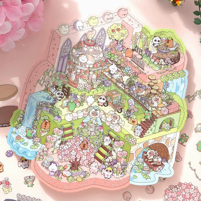 Big Size Sticker Scene! Make Your Own Ice Snow World Wonderful Garden Super Market