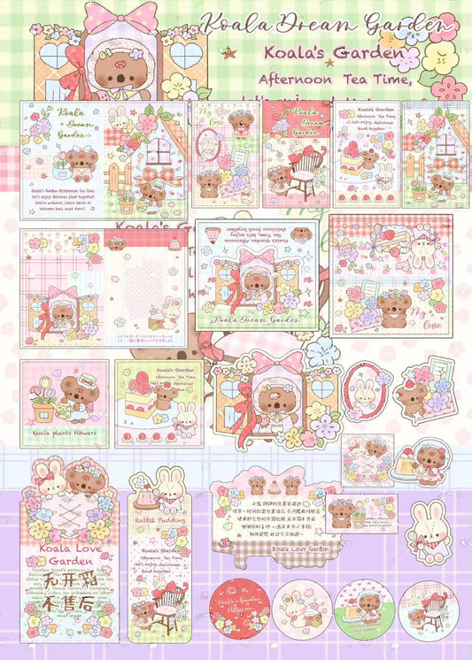 Koala Dream Garden Ephemera Kit for Journaling Packaging