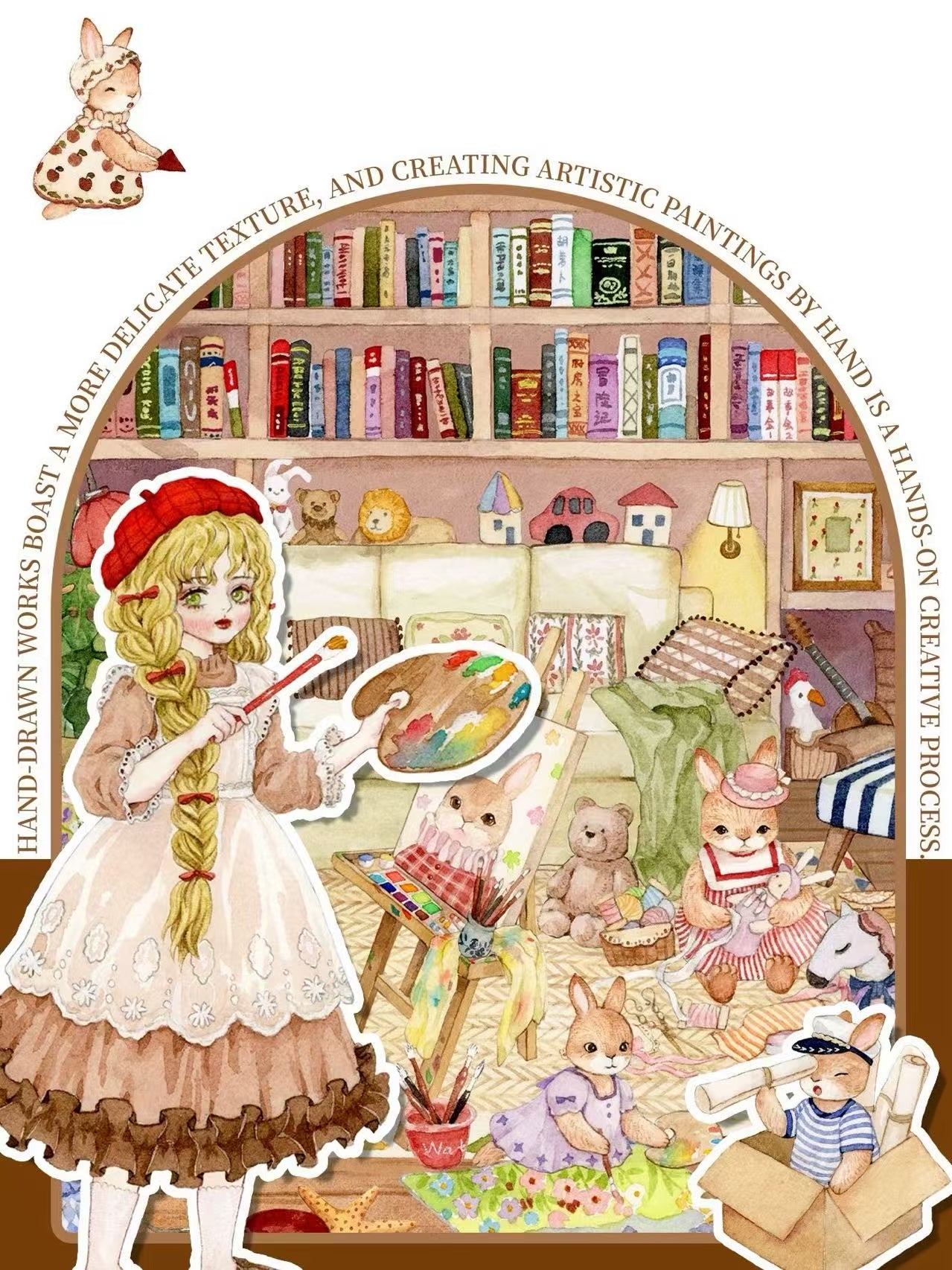 3D Landscape Stickers Bunny Spring Market Forest Concert Little Painter