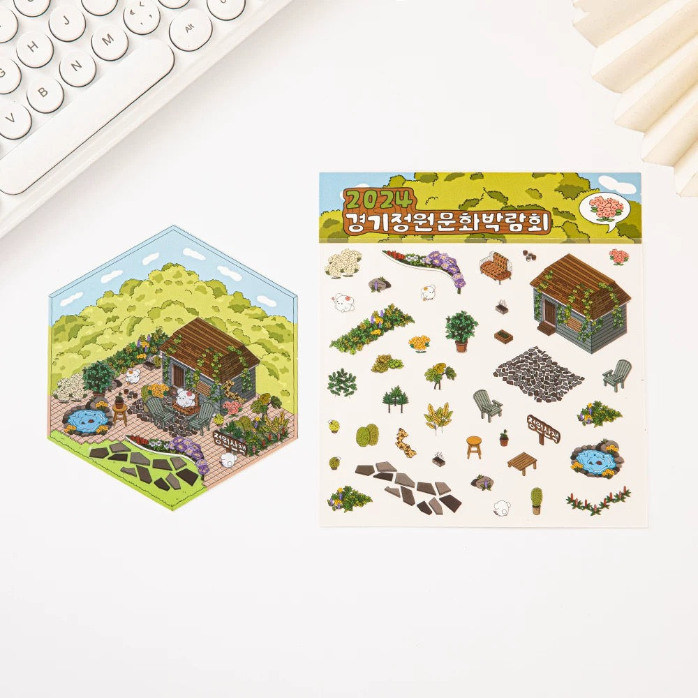 DIY 3D Sticker Scene,Make Your Own Baking Shop|Fresh Market|Bookstore|Laundry