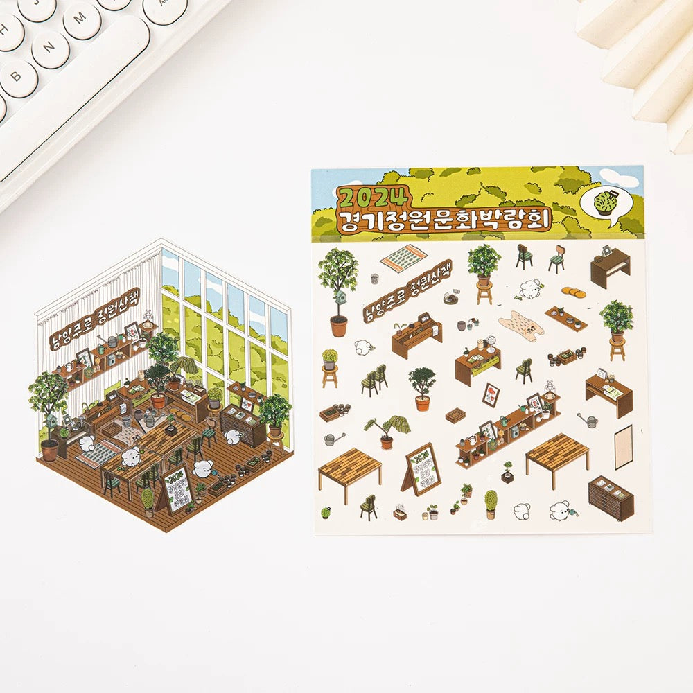 DIY 3D Sticker Scene,Make Your Own Baking Shop|Fresh Market|Bookstore|Laundry