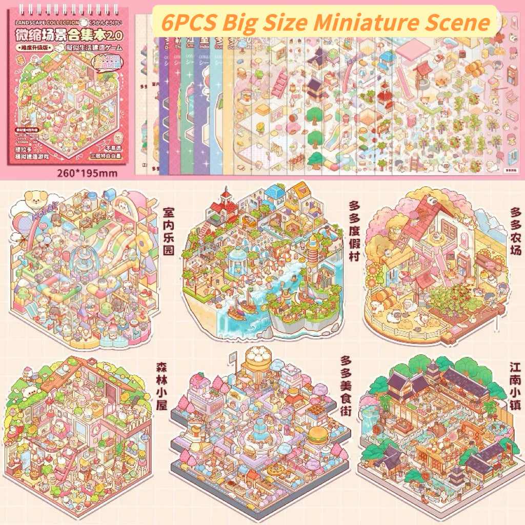 3D Miniature Scene Sticker Book