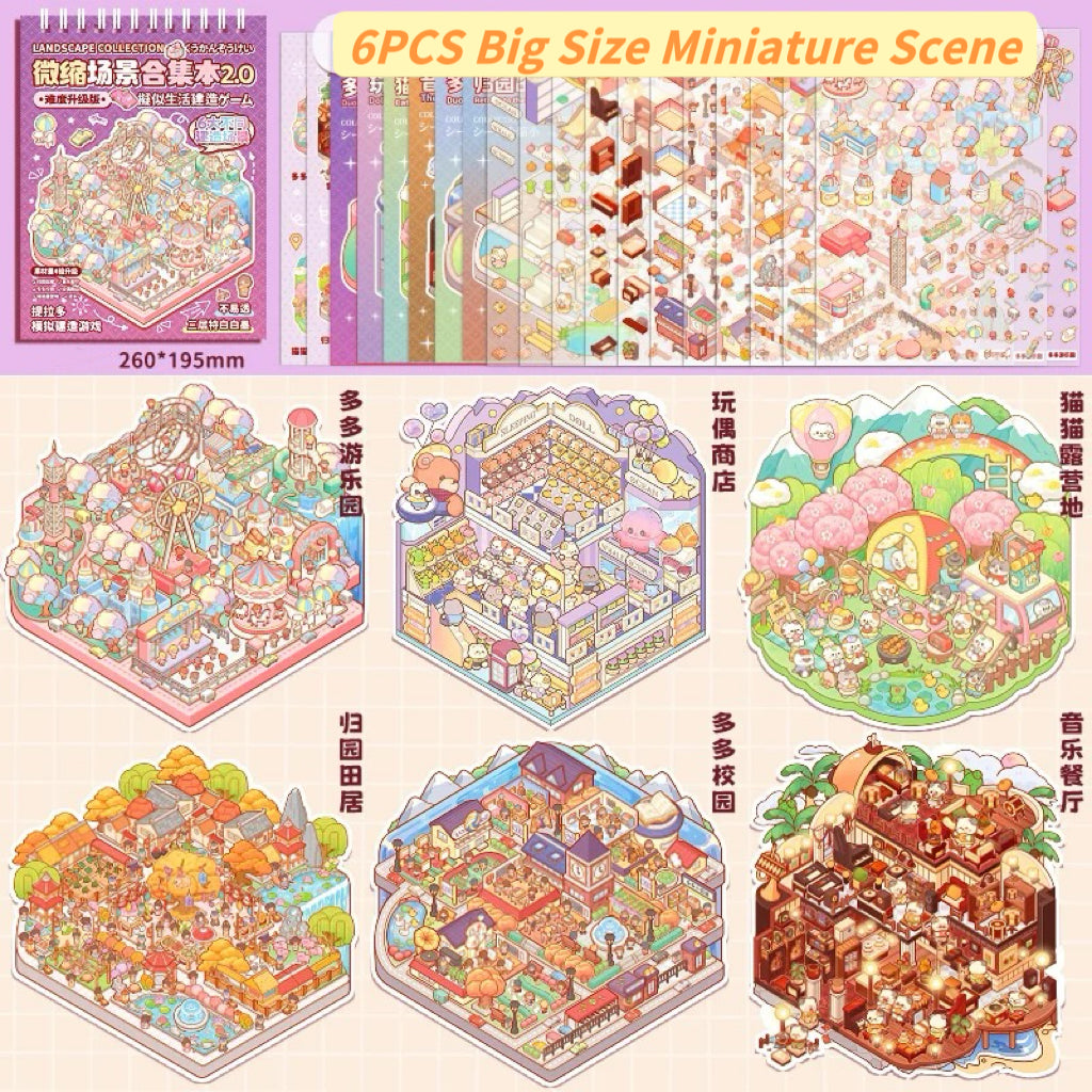 3D Miniature Scene Sticker Book