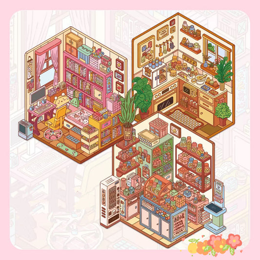 3D Sticker Scene Make your Own Bedroom Kitchen Candy Store