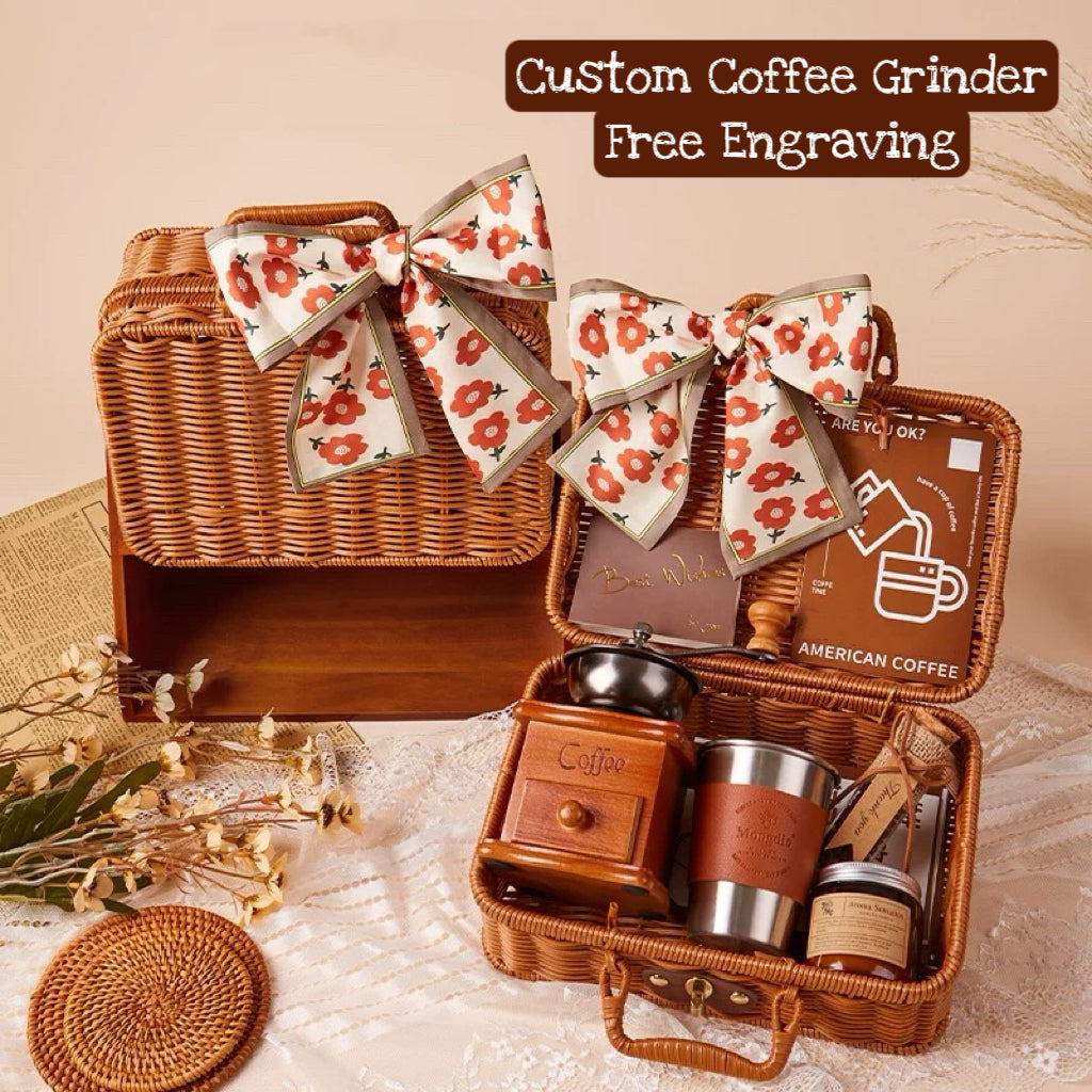 Coffee Lover Gift Basket,Personalized Coffee Grind Set