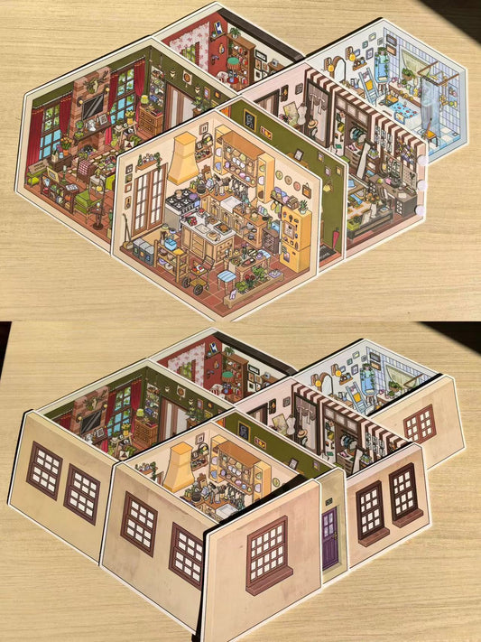 Build a Miniature House Bedroom Sew Shop Living Room Kitchen Bathroom Sticker