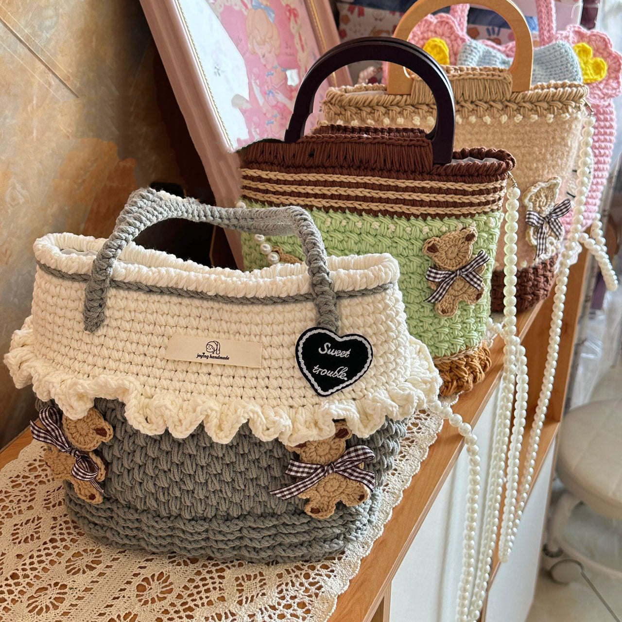 Crochet Bear Bag