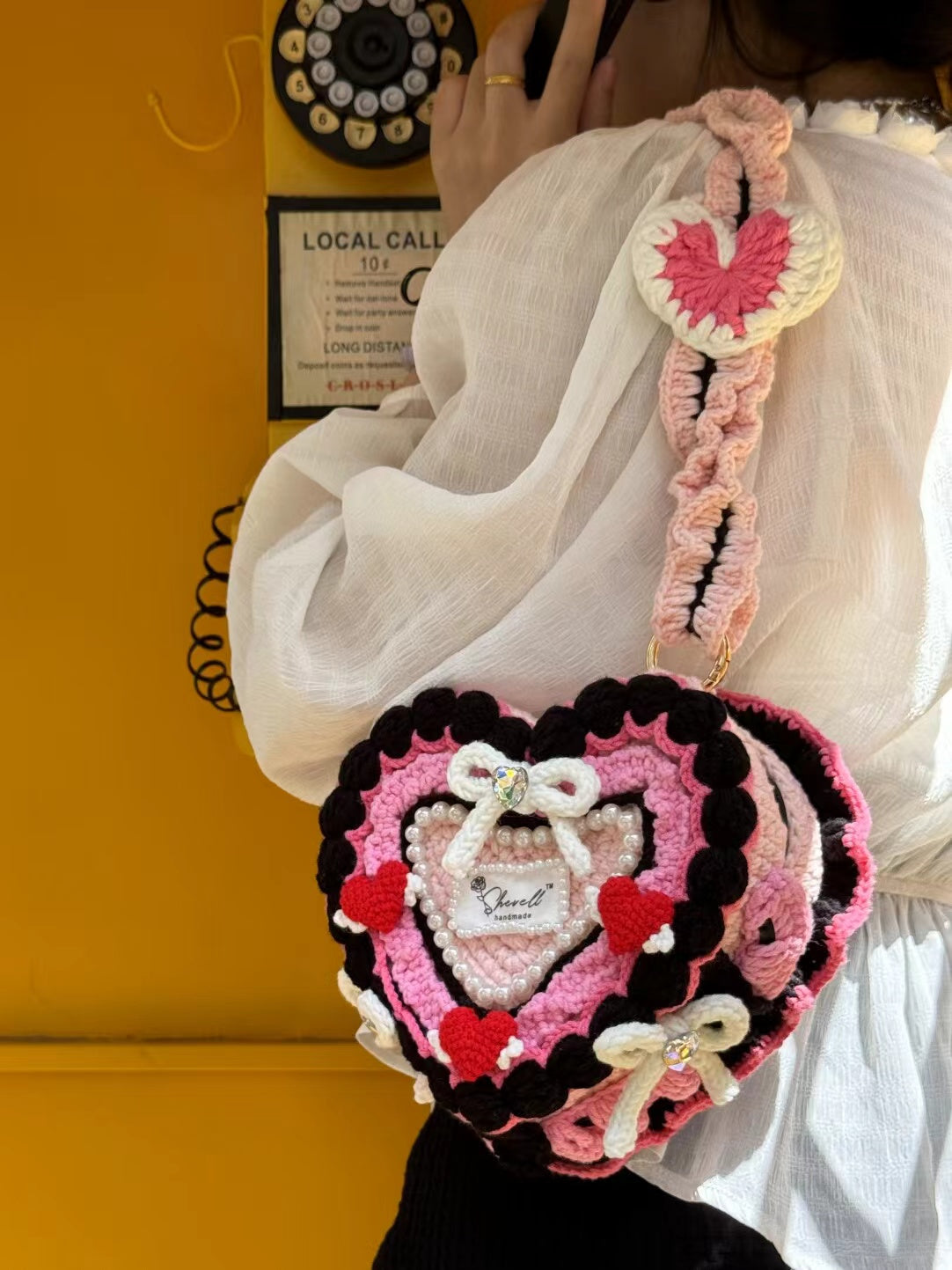Handmade Heart Cake Crochet Bag