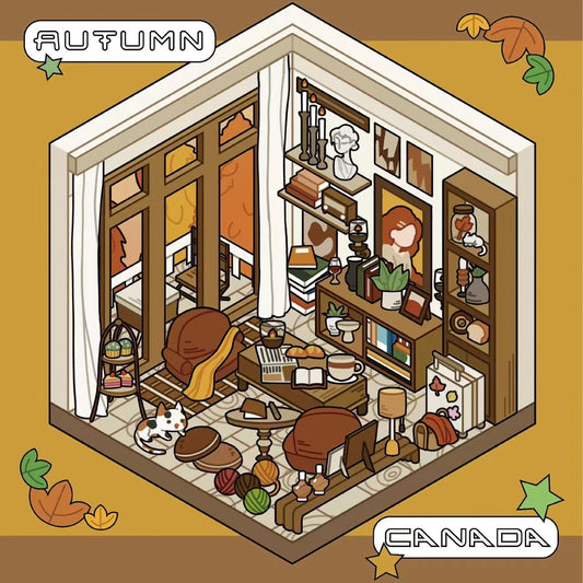 DIY Four Seasons Travel Journal 3D Scene Stickers