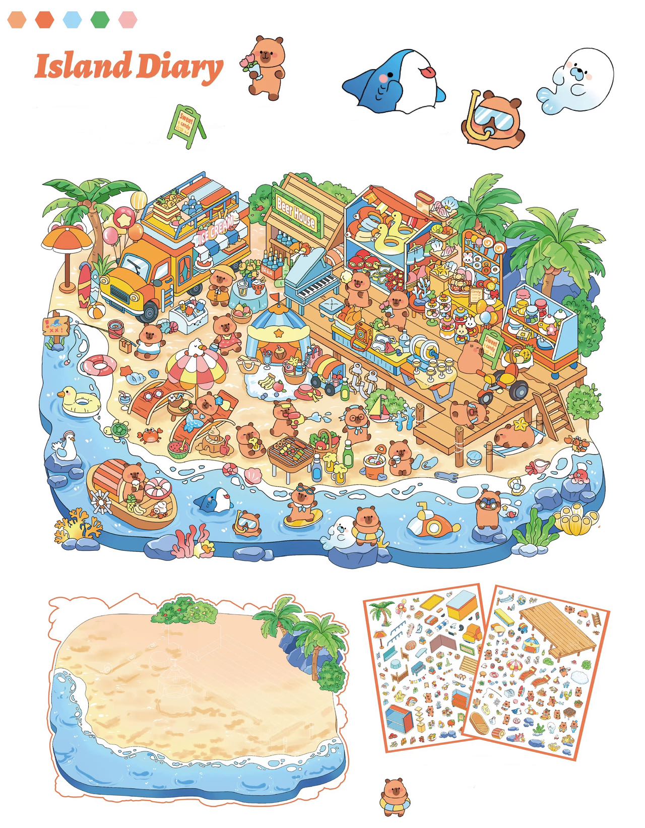 3D Visual Miniature House Scene Sticker Cozy Room Stress-Relief Art Relax Gift