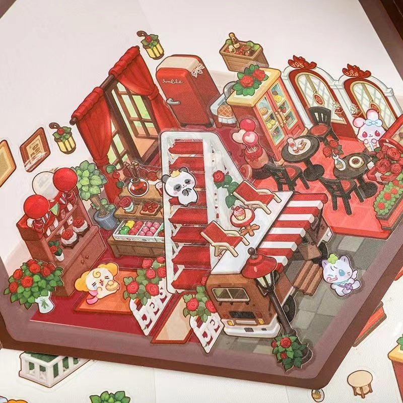 Create Your Own 3D Triple-Fold House Stickers 2PCS