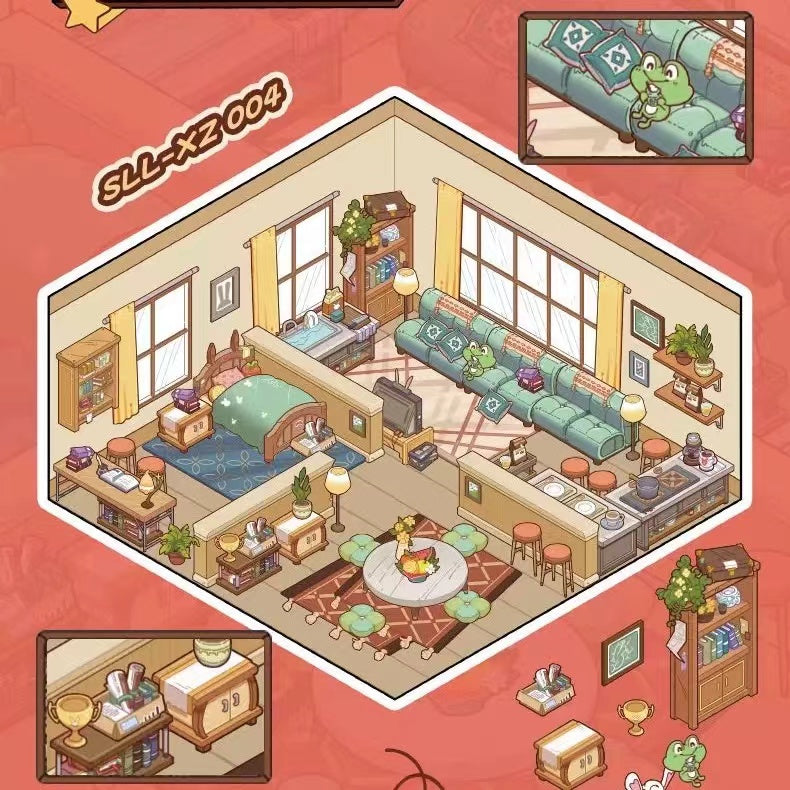 Miniature Town Sticker Scene, Stackable Houses Magnetic Stickers