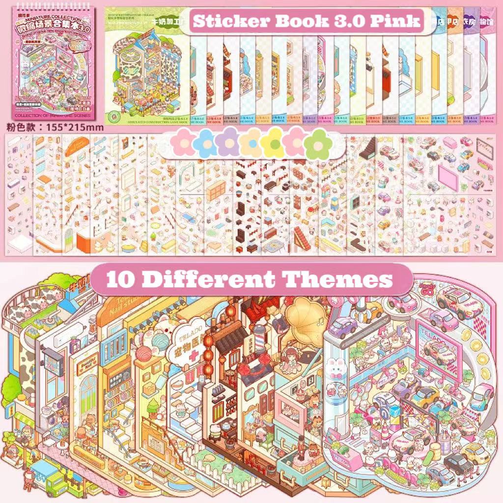 3D Miniature Scene Sticker Book