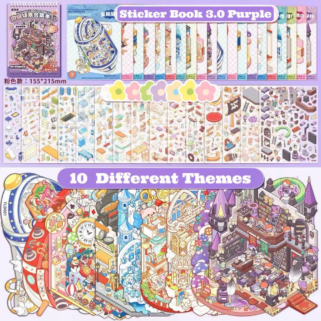3D Miniature Scene Sticker Book