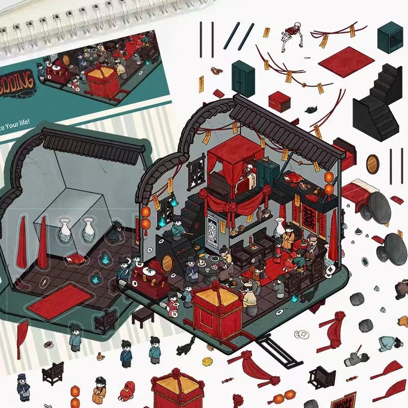 3D Sticker Scene: Secret Sacrifice Pharaoh's Curse Vintage Shop Horror Hospital