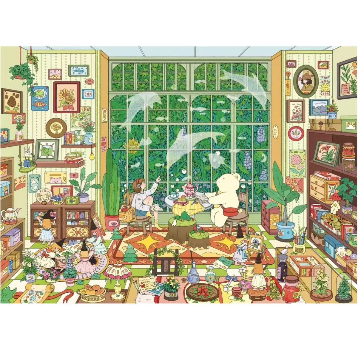 3D Sticker Scene Fairy Tale Cottage Floral Dream House Verdant Cabin Dreamy Nest