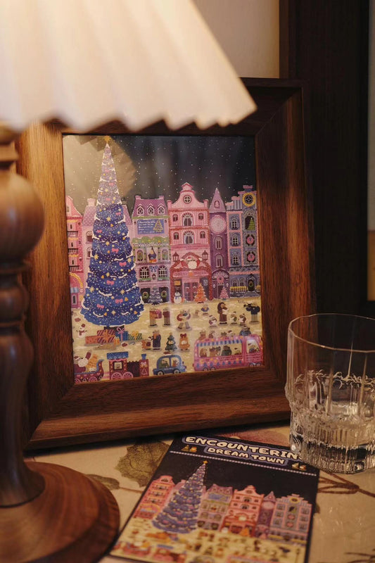 Dream Town Miniature Scene Sticker DIY Postcard