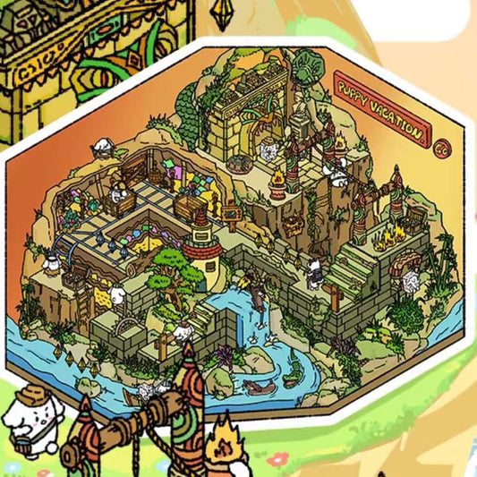 Puppy Big Size 3D Sticker Scenes! DIY Puppytopia Mine Adventure