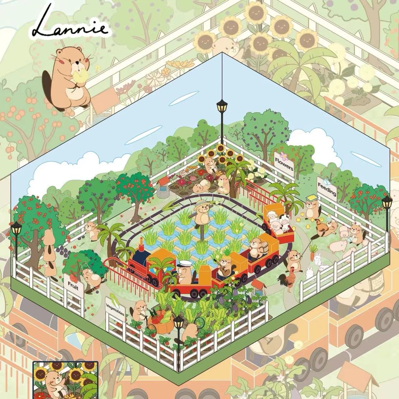 3D Sticker Puzzle Create Beaver’s Happy Life Spring Outing