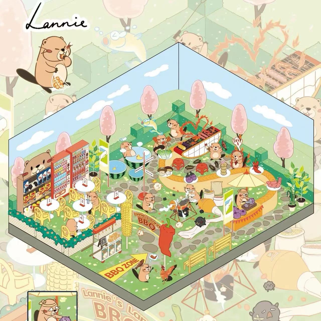 3D Sticker Puzzle Create Beaver’s Happy Life Spring Outing
