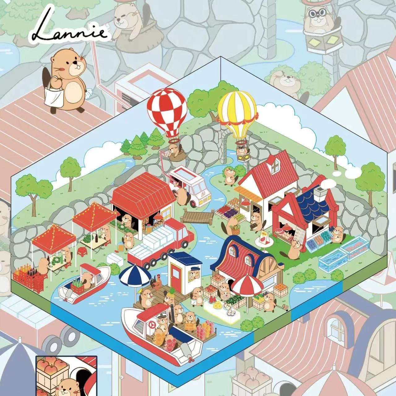 3D Sticker Puzzle Create Beaver’s Happy Life Spring Outing