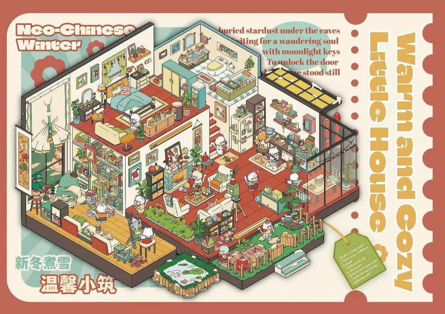 Stickers Scene DIY American Retro Villa Honey Cottage Chinese Winter Nayang Villa