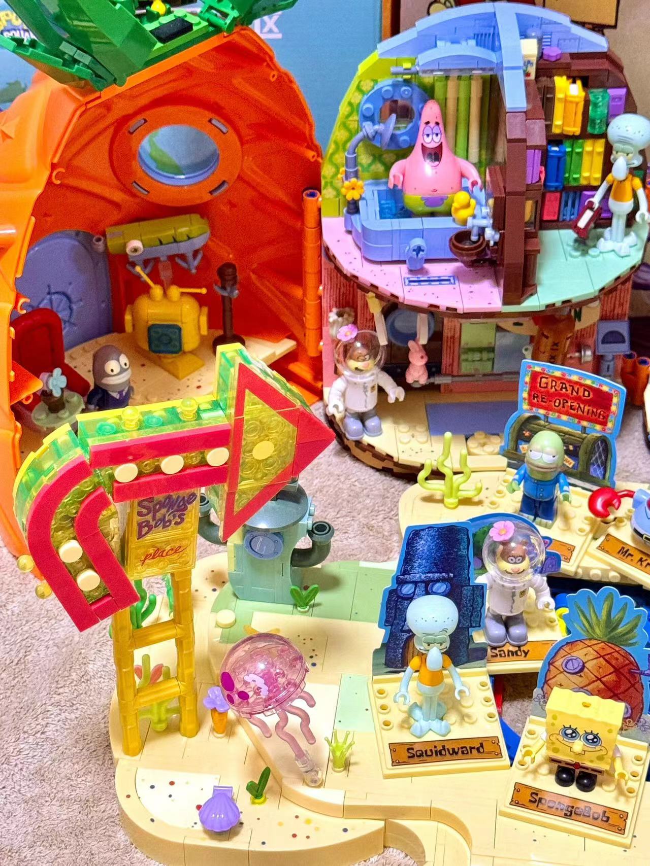 Krusty Krab Restaurant Cartoon Building Blocks Bricks Set US Tax-Free