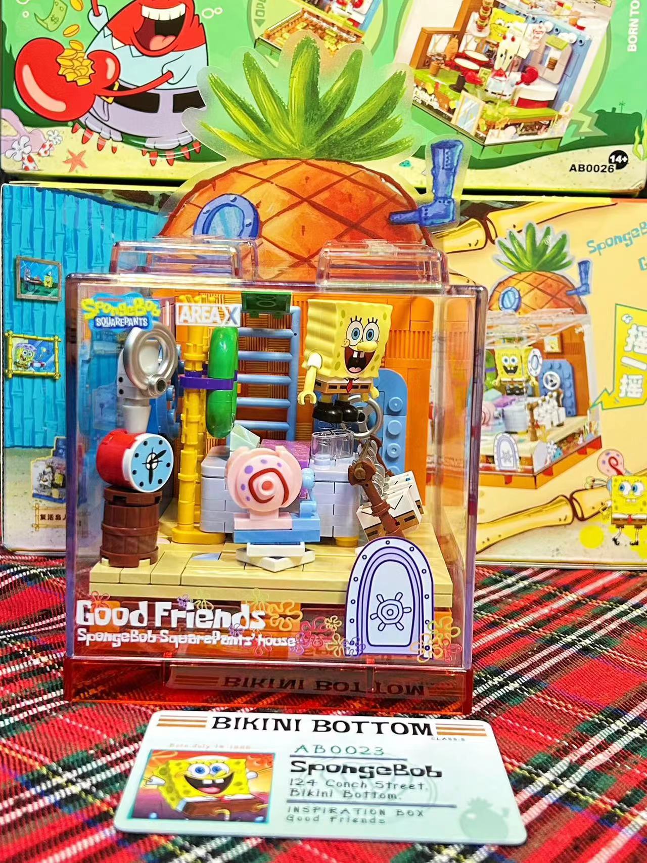 Krusty Krab Pineapple House Stone House Easter Island Head Buildable Display Boxes