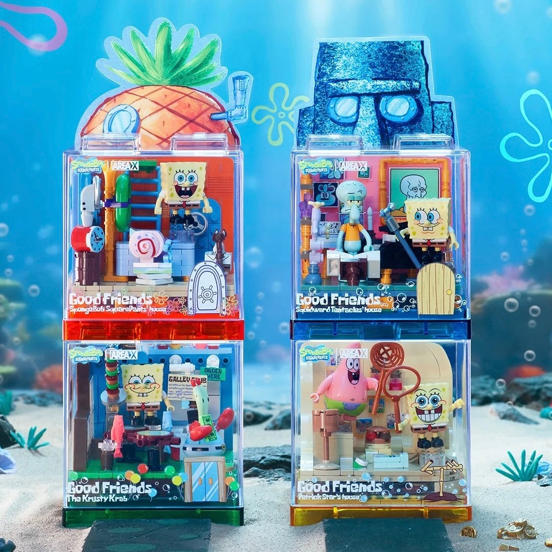 Krusty Krab Pineapple House Stone House Easter Island Head Buildable Display Boxes